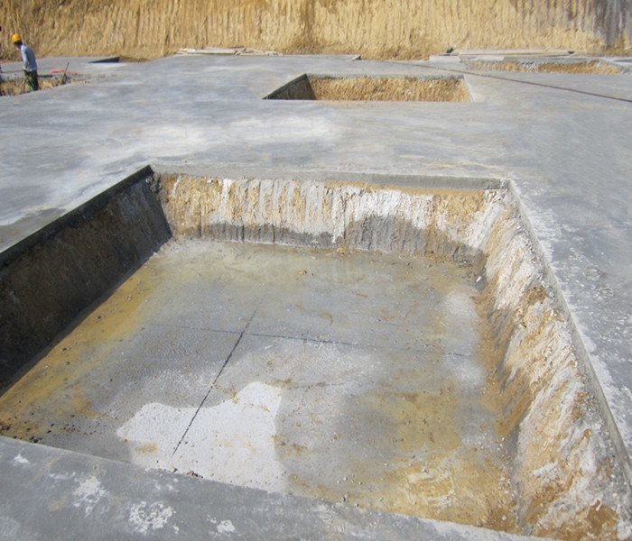 南昌市建筑設(shè)計(jì)研究院總部辦公大樓工程筏板基礎(chǔ)下柱墩找平、彈線